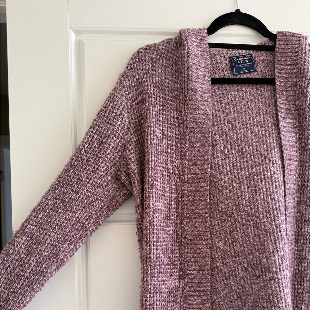 Abercrombie & Fitch Purple Hooded Cardigan Size Medium - Picture 2 of 4